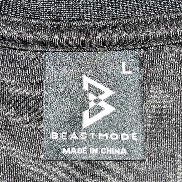 BEAST MODE Marshawn Lynch Men's Black Full Zip Track Jacket Logo Banner Sleeves - Picture 7 of 8